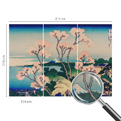 Children's wall mural with cherry blossom motif