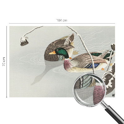Nursery wall mural with a calm duck motif