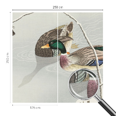 Nursery wall mural with a calm duck motif