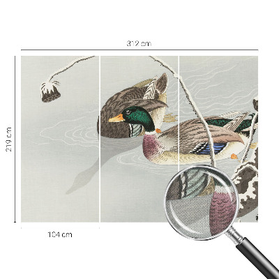 Nursery wall mural with a calm duck motif