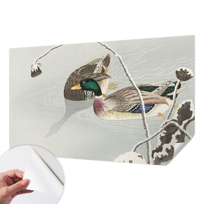 Nursery wall mural with a calm duck motif