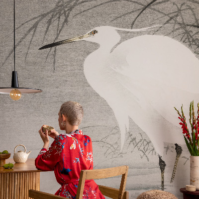 Stick-on wall mural with a water landscape design