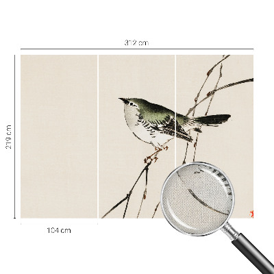 Self-adhesive wall mural with a harmonious bird motif