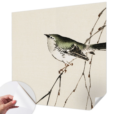 Self-adhesive wall mural with a harmonious bird motif