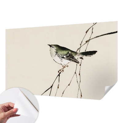 Self-adhesive wall mural with a harmonious bird motif