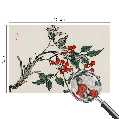 Self-adhesive photo wallpaper with a sprig of berries motif