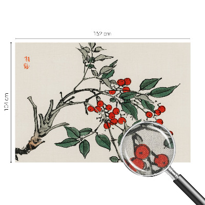 Self-adhesive photo wallpaper with a sprig of berries motif