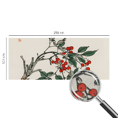 Self-adhesive photo wallpaper with a sprig of berries motif
