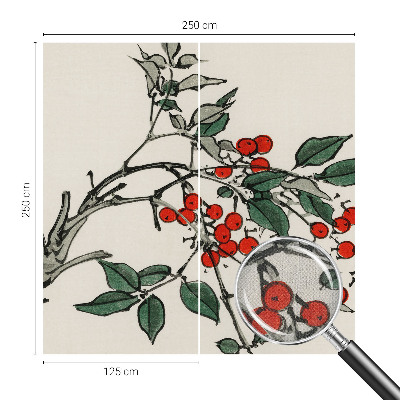 Self-adhesive photo wallpaper with a sprig of berries motif
