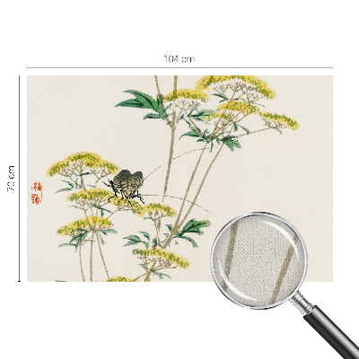 Peel and stick wall mural for bedroom with a floral nature motif