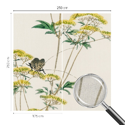 Peel and stick wall mural for bedroom with a floral nature motif