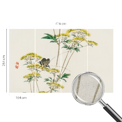 Peel and stick wall mural for bedroom with a floral nature motif