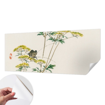Peel and stick wall mural for bedroom with a floral nature motif