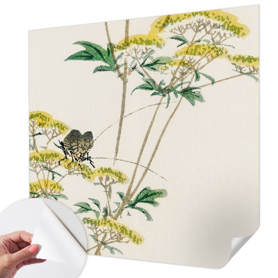 Peel and stick wall mural for bedroom with a floral nature motif