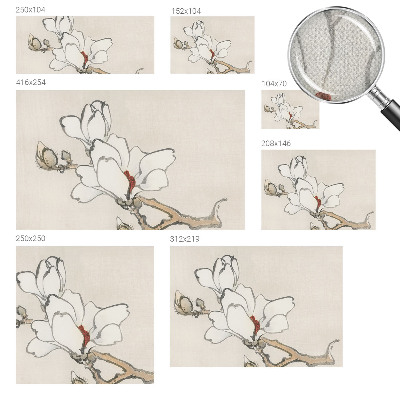 Peel and stick wall mural for kids' room with a delicate magnolia design