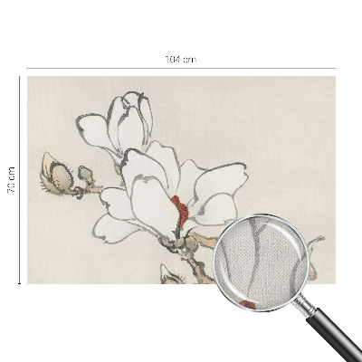 Peel and stick wall mural for kids' room with a delicate magnolia design