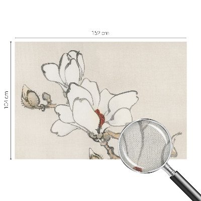 Peel and stick wall mural for kids' room with a delicate magnolia design