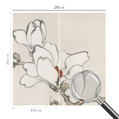 Peel and stick wall mural for kids' room with a delicate magnolia design