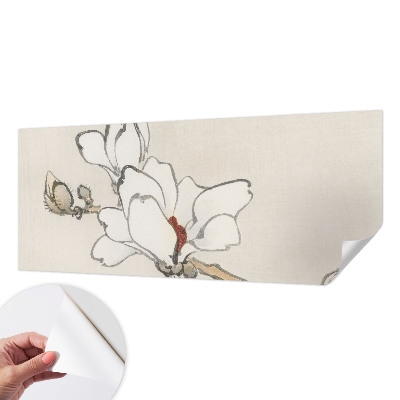 Peel and stick wall mural for kids' room with a delicate magnolia design