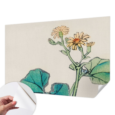 3D wall mural Flower and leaves