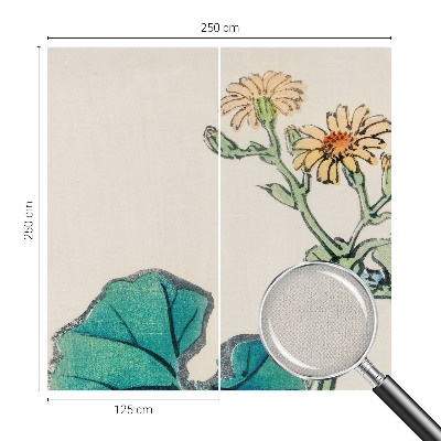 3D wall mural Flower and leaves