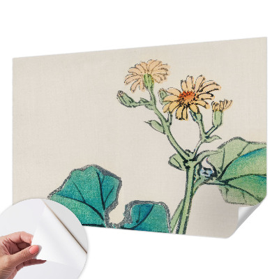 3D wall mural Flower and leaves