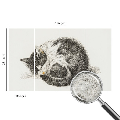 3D photo wallpaper mural with an adorable kitty design
