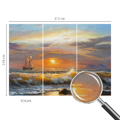 Baby room wall mural with a sea panorama