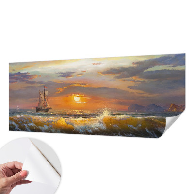 Baby room wall mural with a sea panorama