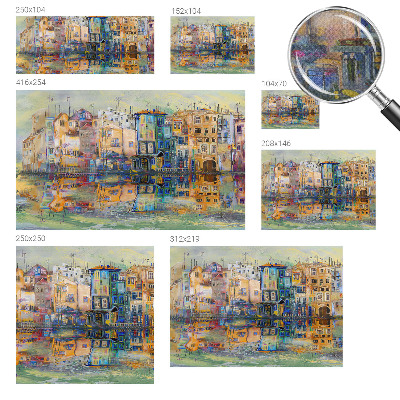 Peel and stick wall mural with a magical city design