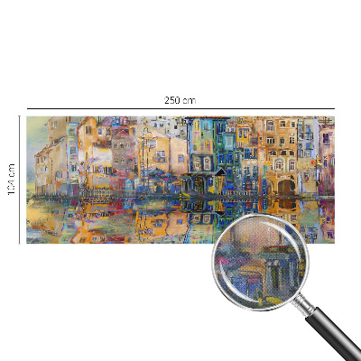 Peel and stick wall mural with a magical city design