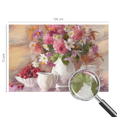 Peel and stick wallpaper mural with a wildflower pattern