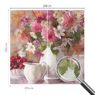 Peel and stick wallpaper mural with a wildflower pattern
