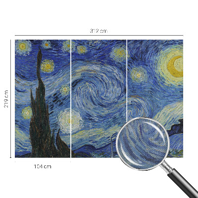 Self-adhesive wall mural with the Night Vortex design