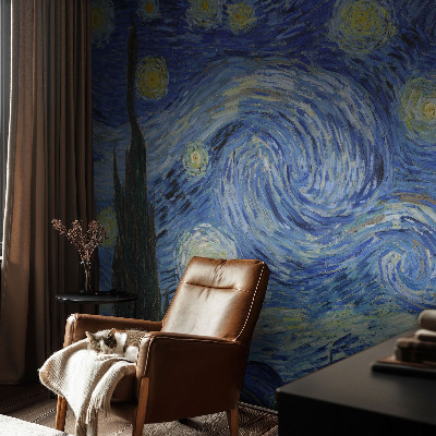 Self-adhesive wall mural with the Night Vortex design