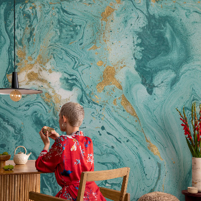 Self-adhesive photo wallpaper with a sea waves design