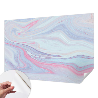 Stick-on wall mural with a pastel swirl design