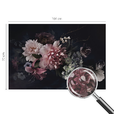 Removable wall mural wallpaper with a floral arrangement design