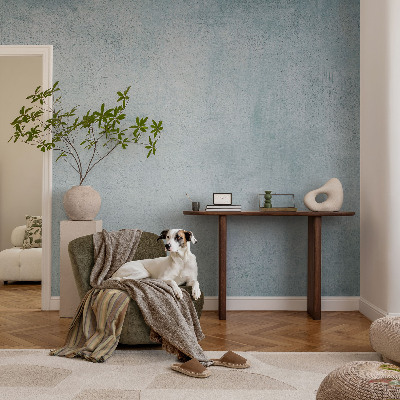 Peel and stick wall mural for bedroom in gray concrete finish