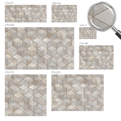 Children's wall mural with a geometric mosaic design