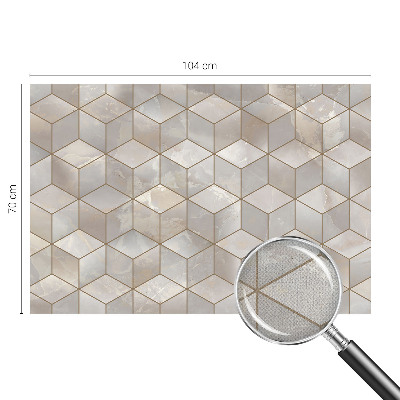Children's wall mural with a geometric mosaic design