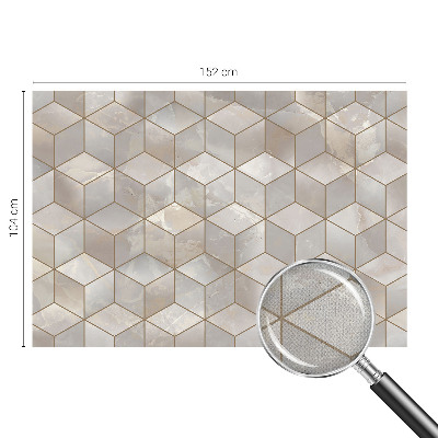 Children's wall mural with a geometric mosaic design