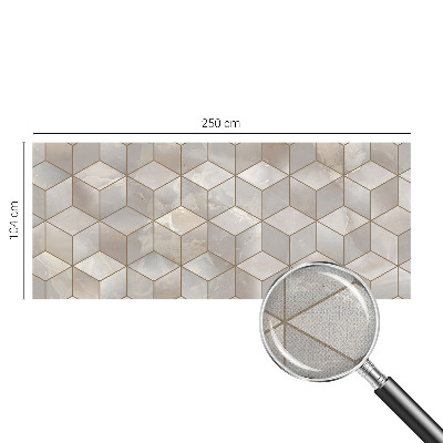 Children's wall mural with a geometric mosaic design