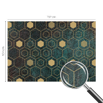 Peel and stick wall mural with a geometric hexagon pattern
