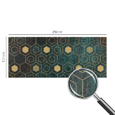 Peel and stick wall mural with a geometric hexagon pattern