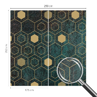 Peel and stick wall mural with a geometric hexagon pattern