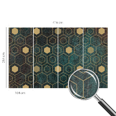 Peel and stick wall mural with a geometric hexagon pattern