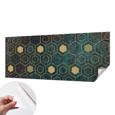 Peel and stick wall mural with a geometric hexagon pattern