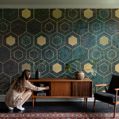 Peel and stick wall mural Geometric hexagons