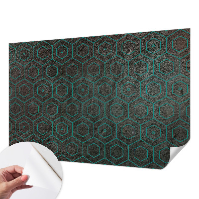 Self-adhesive wall mural with a geometric pattern